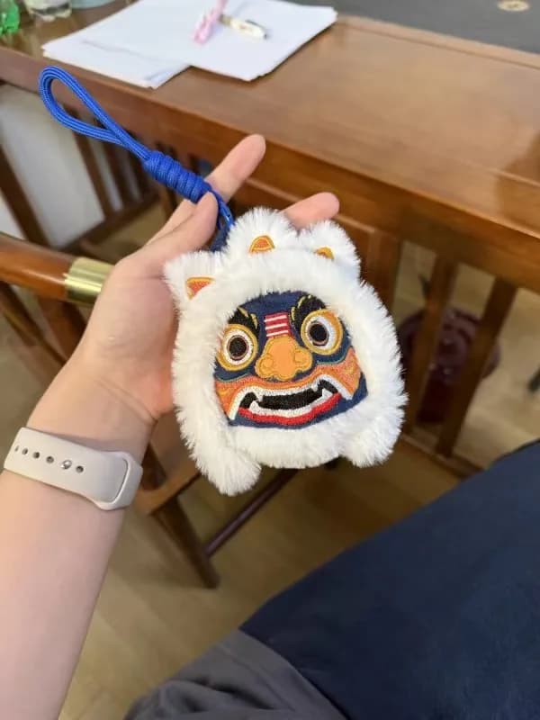 Tiger face plush coin purse with zipper