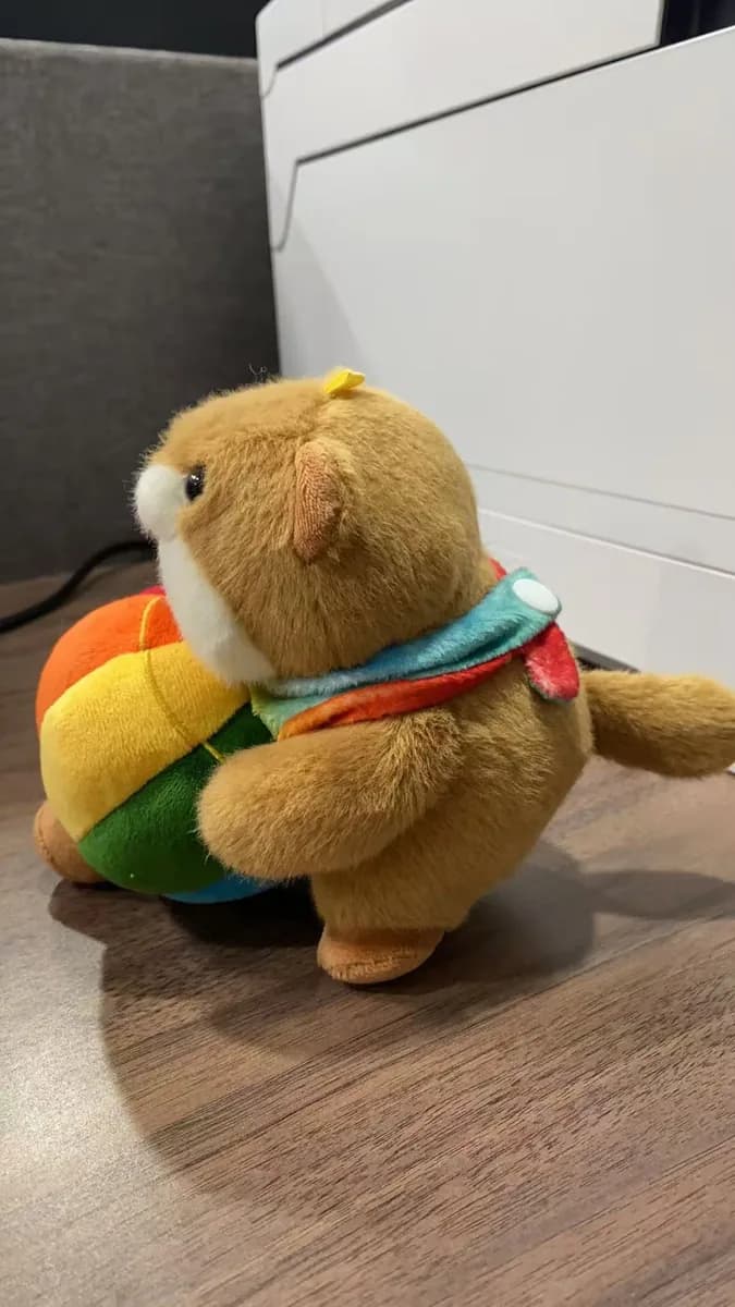 Bear plush toy dressed as a burger