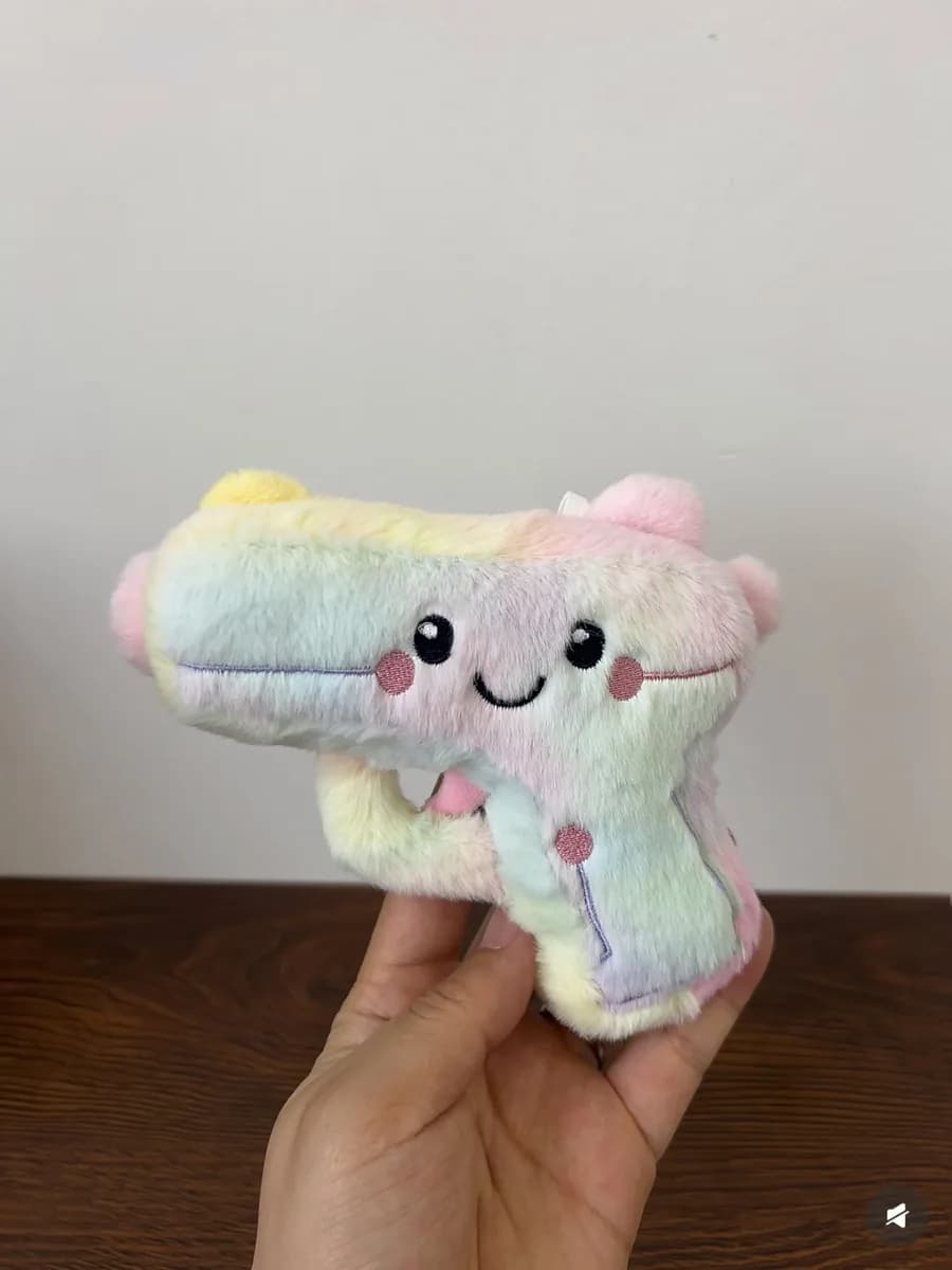 Rainbow tie-dye plush toy with printed fabric