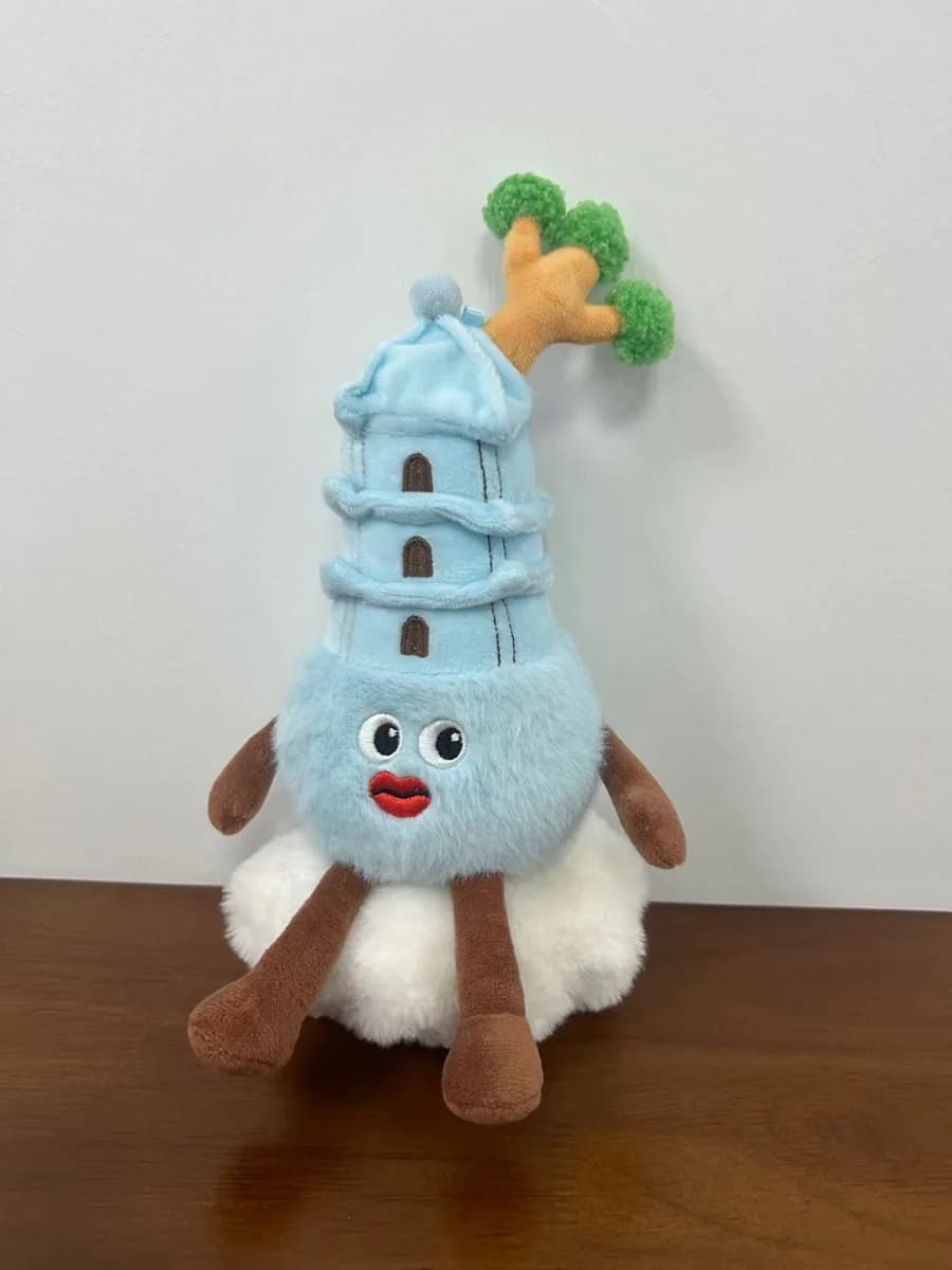 Lighthouse plush souvenir with striped body