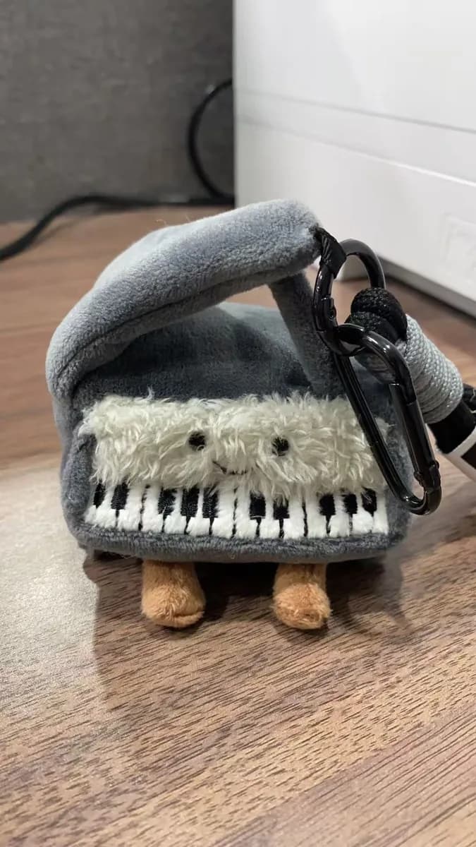 Piano keyboard plush bag with shoulder strap