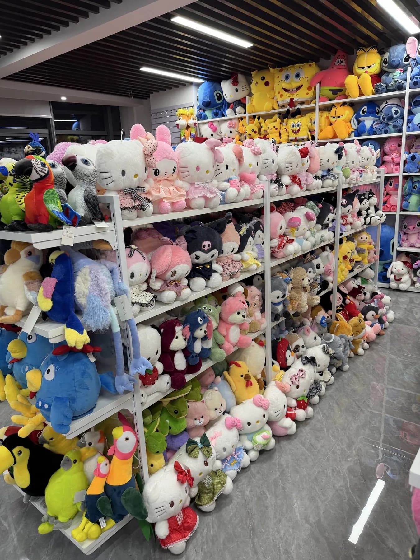 Finished plush inventory ready for export packing